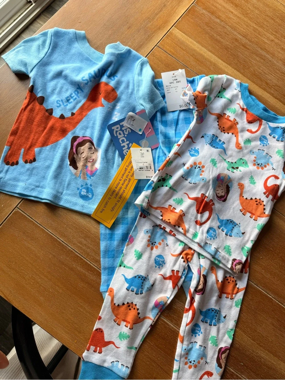 Toddler Boys' 4pc Snug Fit Ms. Rachel Cotton Pajama Set - Blue 18M